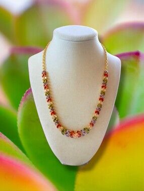 Daniel Steiger | BNIB Stunning Gold Tone Multicolor 'Waterfall' Necklace